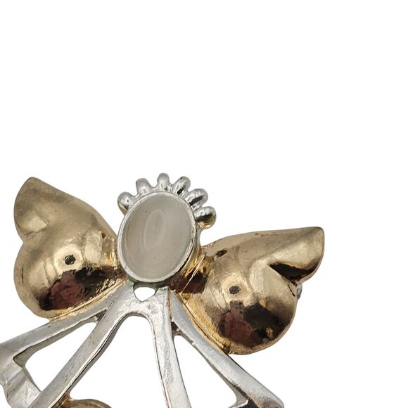 VTG Brooch Silver/Gold Toned Angel Love Faith Joy Dangle Charm Christian Faith - Picture 14 of 16